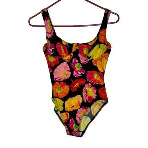 Vintage 90’s Manuel Canovas floral swimsuit one piece size 3 retro French made